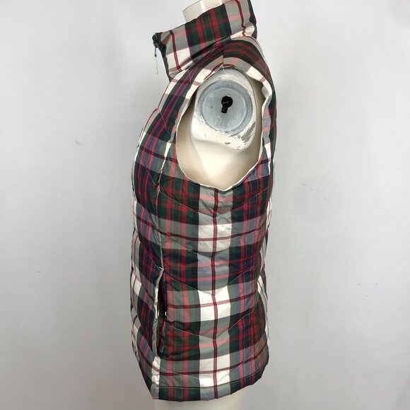 LANDS END ~ WOMENS SMALL 6-8 ~ PLAID DOWN FULL ZIP VEST - Picture 4 of 7